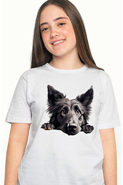 StoryGift Romania Tricou Femei Cu Un Caine Negru Dezamagit, Se Uita Trist, Ilustratie, Pentru Iubi Wht_l