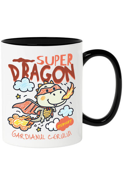 StoryGift Romania Cana Cu Dragon Desenat Copii Cu Pelerina Si Masca De Super ...