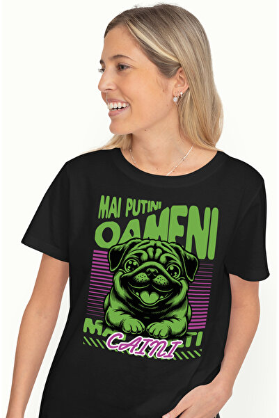 StoryGift Romania Tricou Femei Iubitorii De Caini Mesaj Mai Putin Oaemeni Cu ...