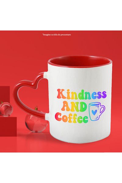 StoryGift Romania Mug for coffee lovers with the text in English "Kindness and coffee" - good, With,STG.