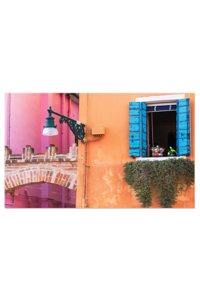 StoryGift Romania Tablou Canvas Case Si Ferestre Colorate Pe Insula Burano Arhitectura, Destinatie, Culori, Canal