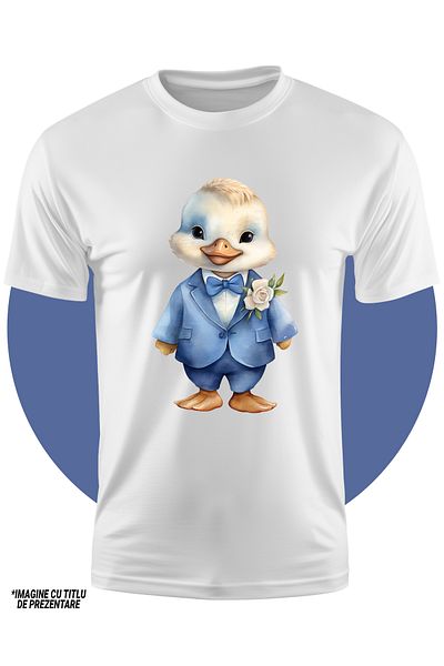 StoryGift Romania Tricou Copii Cu O Ratusca Vesela La Costum, Ilustratie, Trandafir, Pentru Copii, Pasare, A