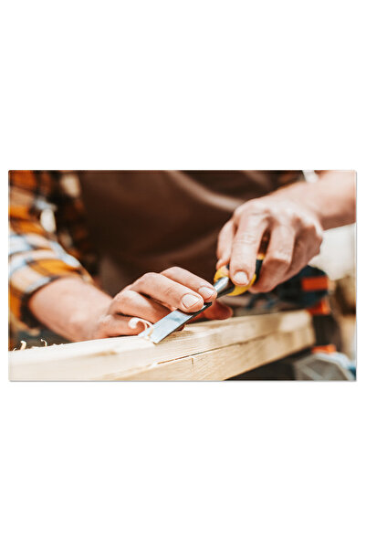 StoryGift Romania Tablou Canvas Mester Si Lemnarit Tamplar Taind Lemn In Atel...