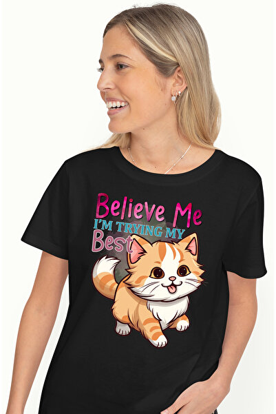 StoryGift Romania Tricou Femei Cu Pisicuta Vesela Cu Mesajul "believe Me, I'm...