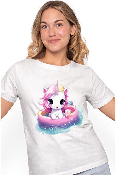 StoryGift Romania Tricou Femei Cu Un Unicorn Care Sta Intr-o Barcuta, Ilustra...