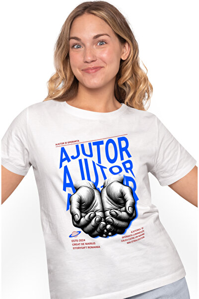 StoryGift Romania Tricou Femei Ajutor Si Speranta - Cere Si Ti Se Va Da, Cu I...