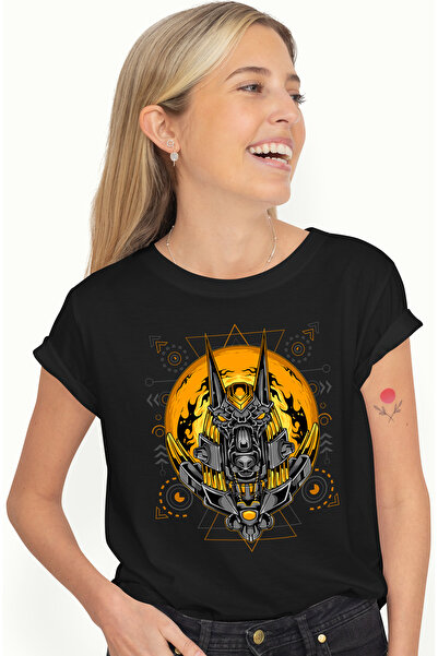 StoryGift Romania Tricou Femei Cu Anubis, Mecha, Robot, Sci Fi, Flacari, Sfer...