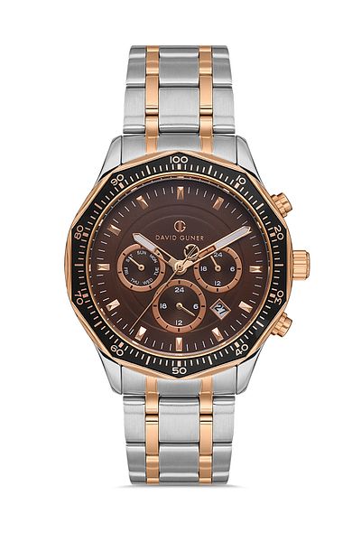 DAVID GUNER Rose White Coated Brown Dial Men's Wristwatch Dg-8419Ga-E6