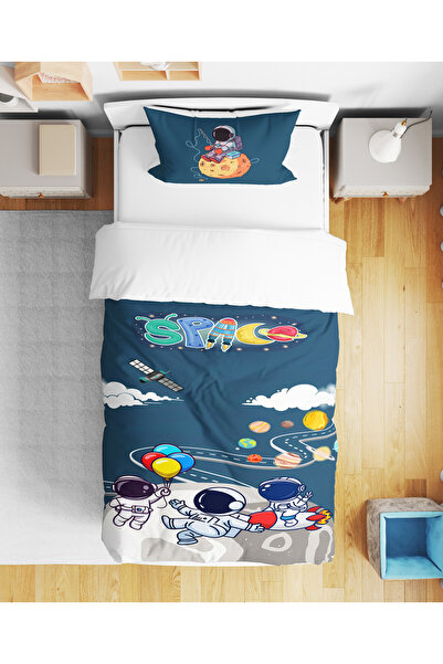 Home Set de lenjerie de pat pentru copii mici, imprimat digital 3D, astronaut...