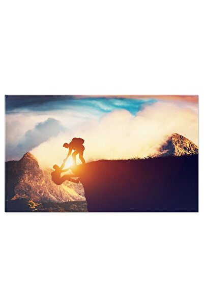 StoryGift Romania Tablou Canvas Oferind Mana Pentru A Ajuta Prietenul Sa Urce Pe Munte, Ajutor, Prietenie, Asiste