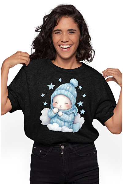 StoryGift Romania Tricou Femei cu o oita imbracata gros, somnoroasa, ilustrat...