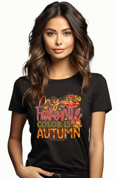 StoryGift Romania Tricou Femei cu mesajul "My favorite color is Autumn", toam...