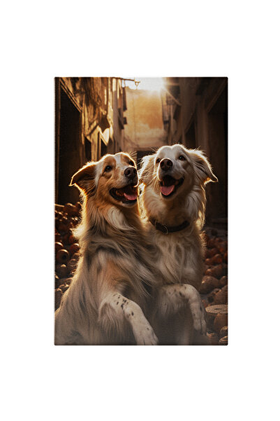 StoryGift Romania Tablou Canvas: Doi Caini Veseli Si Jucausi - Pe O Straduta ...