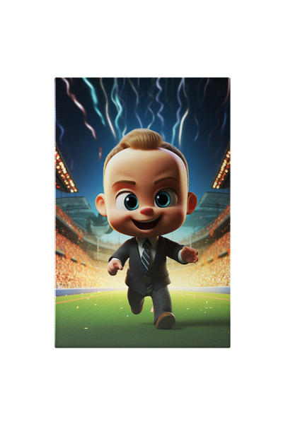 StoryGift Romania Tablou Canvas: Bebelus In Costum Negru Pe Stadionul Cu Mii ...