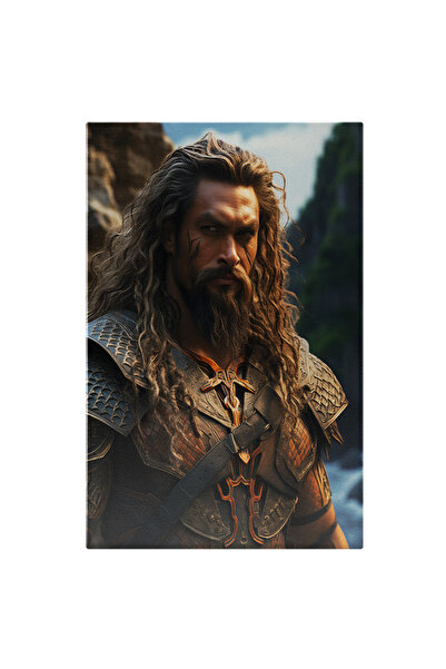 StoryGift Romania Tablou Canvas: Portret Super Erou Aquaman Actor Jason Momoa Pe Insula Film Sf Pictura Digitala