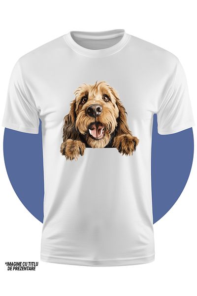 StoryGift Romania Tricou Copii Cu Un Caine Blanos Cu Pofta De Viata, Maro Deschis, Ilustratie, Pentru Iubito