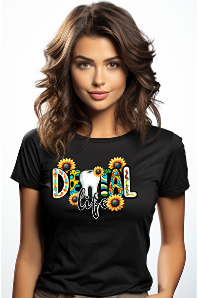 StoryGift Romania Tricou Femei cu mesajul "Dental life", profesie, ilustratie...
