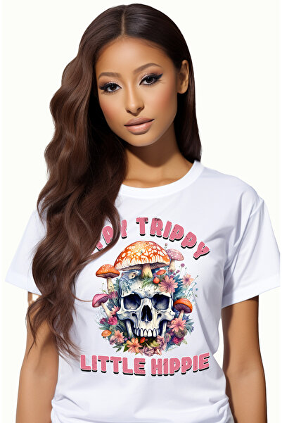 StoryGift Romania Tricou Femei cu un craniu cu mesajul "Stay trippy', little ...