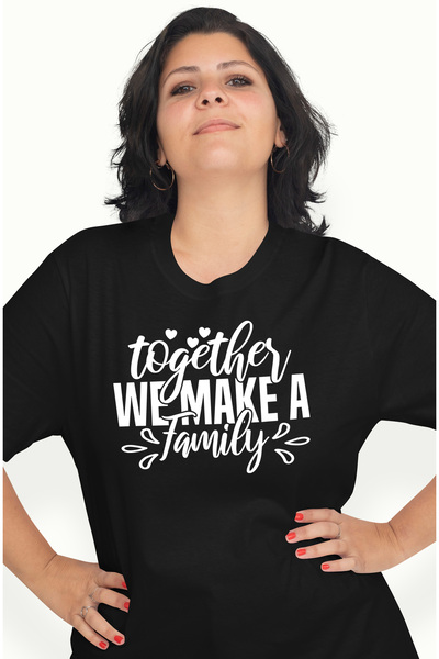 StoryGift Romania Tricou Femei cu mesajul in engleza "Together we make a fami...