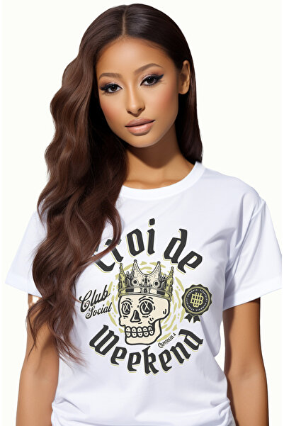 StoryGift Romania Tricou Femei Eroi de weekend petrecere craniu cu coroana re...