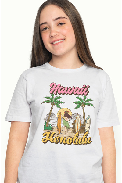 StoryGift Romania Tricou Femei cu mesajul "Hawaii, Honolulu", vara, vacanta, ...