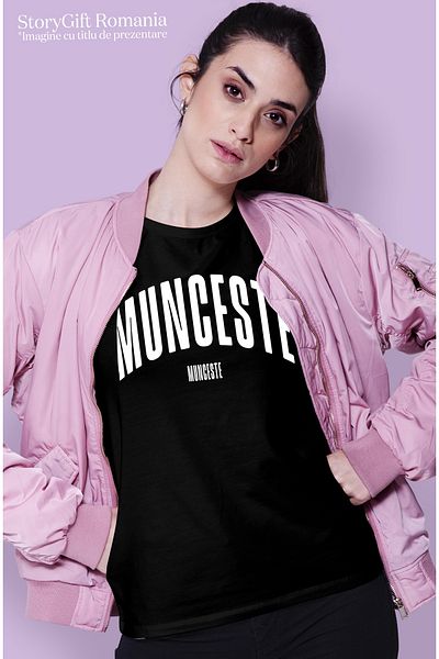 StoryGift Romania Tricou Femei Cuvantul Munceste, Motivational, Self Help, Intelegere de Sine, Apr BLK_L