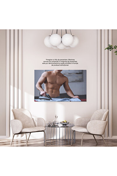 StoryGift Romania Tablou Canvas Grija In Detaliu Imagine Cropped Cu Un Barbat Fara Tricou Calcand O Camasa, O Man