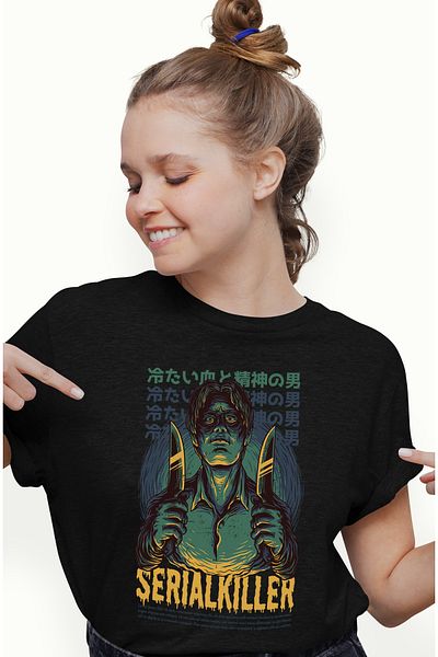StoryGift Romania Tricou Femei Cu Om Camasa Si Par Cu Carare Pe Mijloc Doua Cutite In maini, Text BLK_L