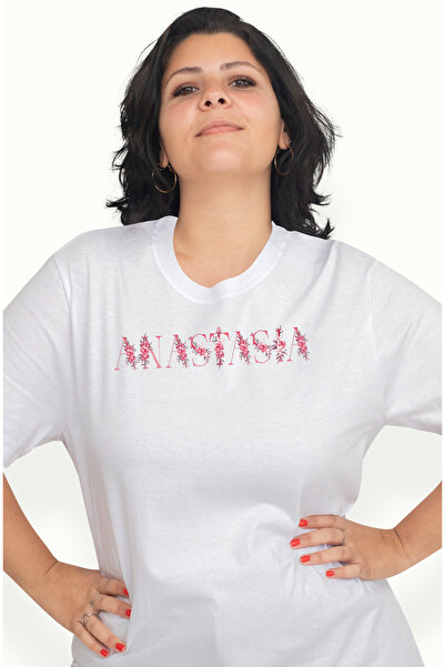 StoryGift Romania Tricou Femei Cu Numele Anastasia, Floral, Colorat, Creativ,...