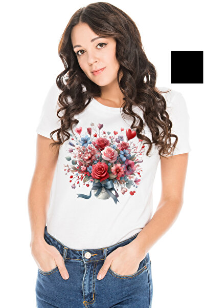 StoryGift Romania Tricou Femei cu un ghiveci cu flori, ilustratie, cadou, apr...