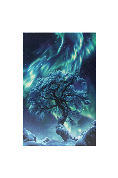 StoryGift Romania Tablou Canvas: Spectacolul Ceresc Deasupra Copacului Înzăpe...