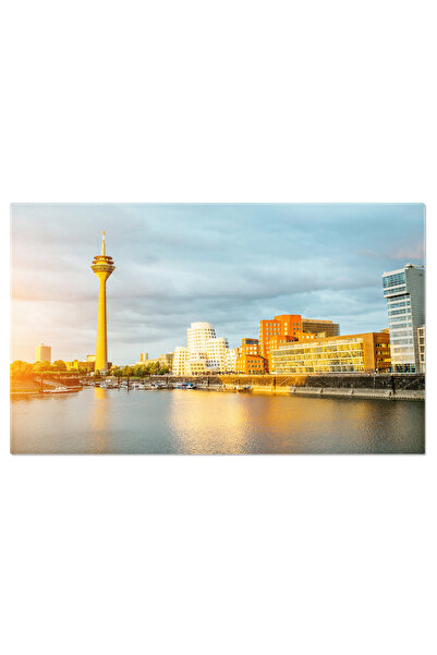 StoryGift Romania Tablou Canvas Skyline Colorata A Orasului Dusseldorf Dusseldorf, Germania, Europa, Medienhafen,