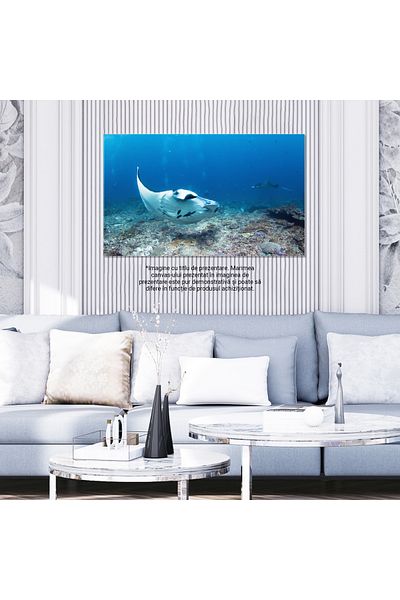 StoryGift Romania Tablou Canvas Raia Manta Pe Recif, Ocean, Viata Marina, Subacvatic, Natura. 2937