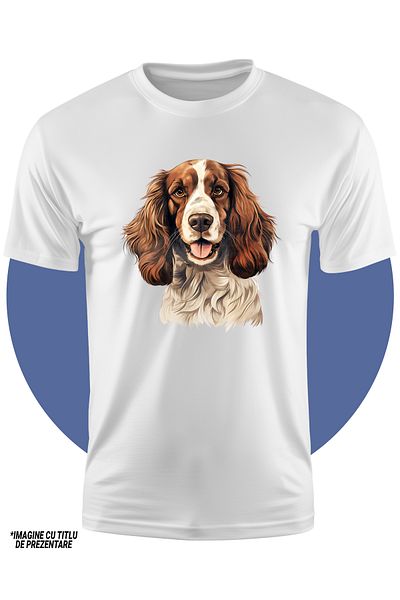 StoryGift Romania Tricou Copii Cu Un Caine Blanos, Ilustratie, Recunoscator, Loial, Jucaus, Alb, Maro 100%