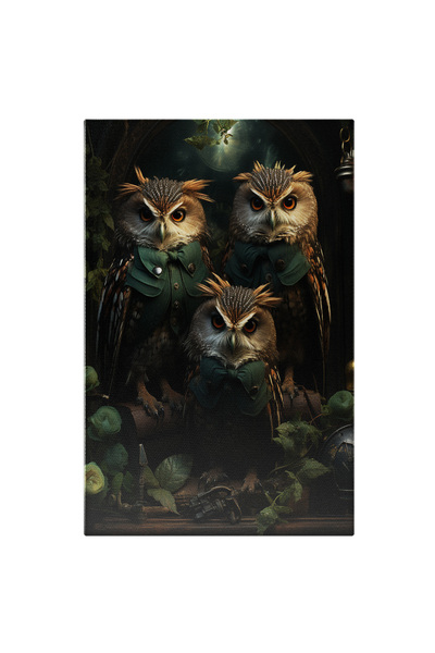 StoryGift Romania Tablou Canvas: Imaginar Capriciul Vernil Bufnițe În Aprinde...