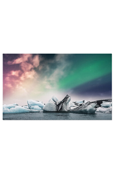 StoryGift Romania Tablou Canvas Cu Peisaj Cosmic - Vestrahorn, Islanda - Noaptea Luminata De Minuni Cosmice