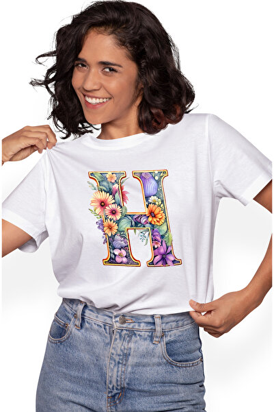 StoryGift Romania Tricou Femei cu litera "H", ilustratie, pentru copii, scoal...