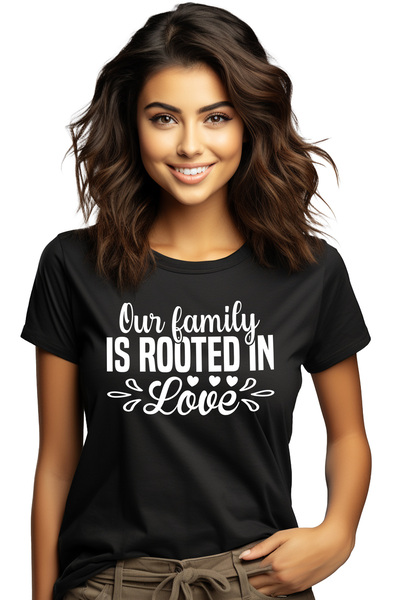 StoryGift Romania Tricou Femei cu inimioare pentru cei care cred ca familia e...