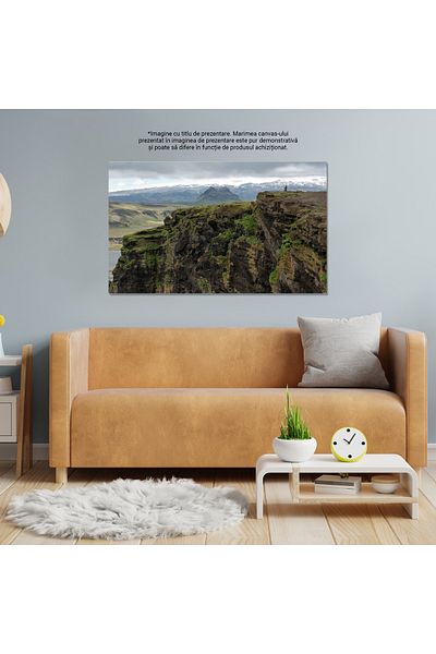 StoryGift Romania Tablou Canvas 120 x 80CM Glaciatie in Vik, Islanda - Gheata si Peisaj Vulcanic 120x80CM STG