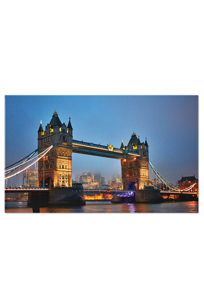 StoryGift Romania Tablou pânză 40 x 25 cm - Londra De Noapte: Râu, Reper, Ist...