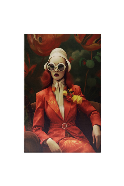 StoryGift Romania Tablou Canvas: Ilustratie Cu O Femeie Imbracata Elegant - P...