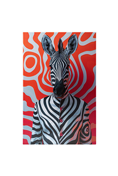StoryGift Romania Tablou Canvas Zebra Metropolită Corp Uman Îmbrăcat În Costu...