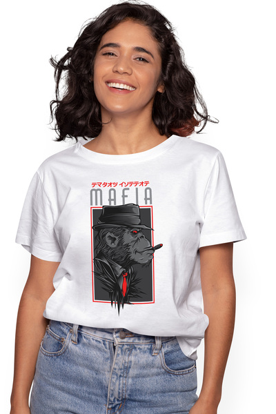 StoryGift Romania Tricou Femei Cu Portret Gorila Cu Palarie, Tinuta Eleganta ...