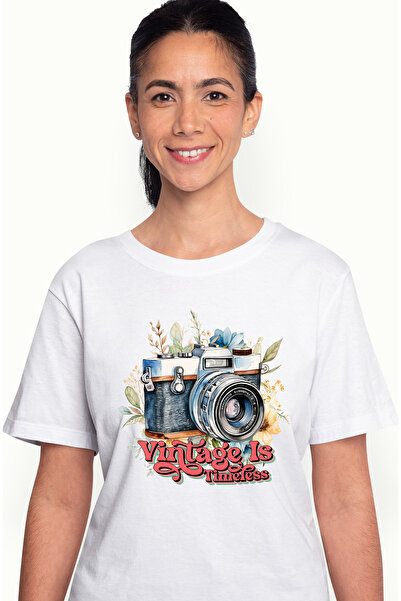 StoryGift Romania Tricou Femei cu un aparat de fotografiat cu mesajul "Vintag...