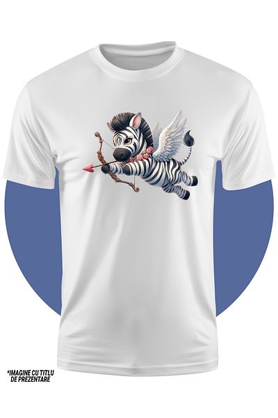 StoryGift Romania Children's T-shirt with a zebra Cupid, shooting a bow, illustration, Valentine's Day, falling in love, STG4