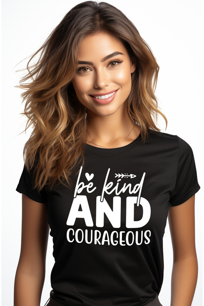 StoryGift Romania Tricou Femei cu mesaj care te indeamna sa fii bun si curajo...