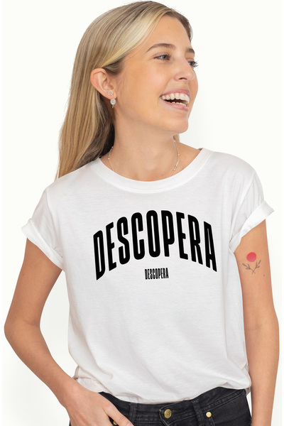 StoryGift Romania Tricou Femei Cuvantul Descopera, Motivational, Self Help, Intelegere de Sine, Ap WHT_L