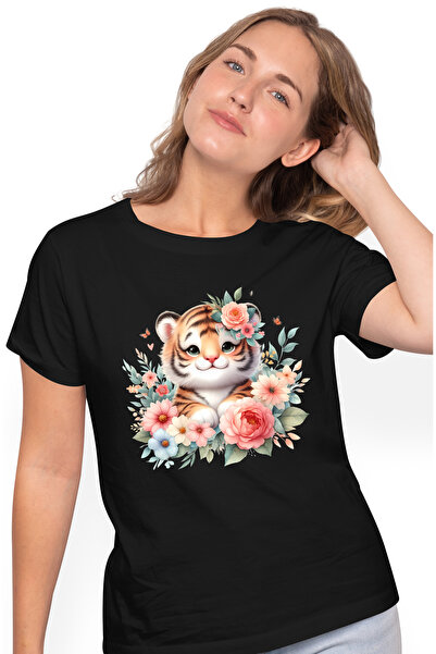 StoryGift Romania Tricou Femei cu o femela tigru, ilustratie, micuta, grasuta...