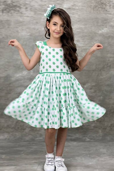 ABİYEKİDS Παιδικό φόρεμα Eid με αγκράφα και φιόγκο Aby216