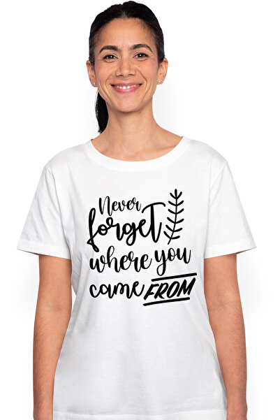 StoryGift Romania Tricou Femei cu mesaj care te indeamna sa nu uiti niciodata de unde ai venit cu WHT_M